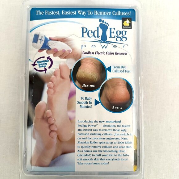 Ped Egg Power Cordless Electric Callus Remover Bonus Smoothing Head Soft Feet - Picture 3 of 10